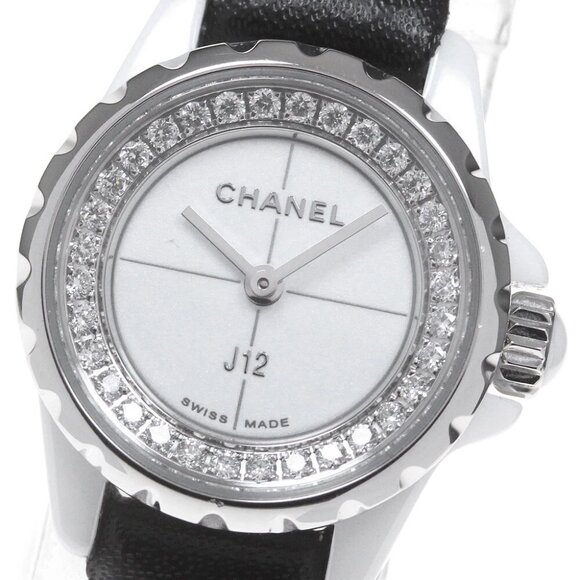CHANEL J12 XS H4664 White Ceramic 19MM Diamond Quartz Ladies Watch - Picture 1 of 7